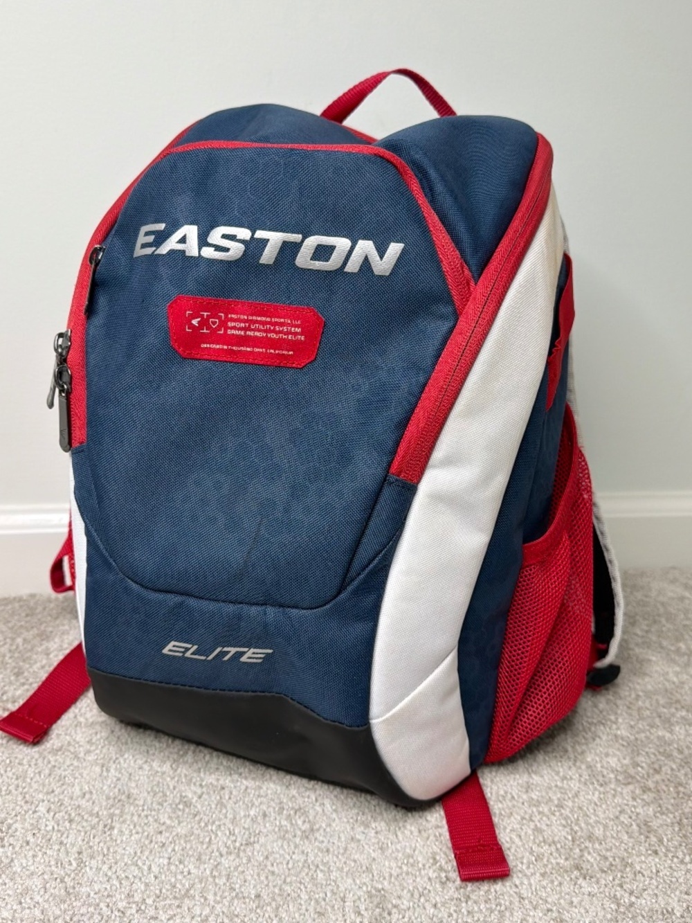 Easton Boys Red White Blue T Ball Baseball Backpack